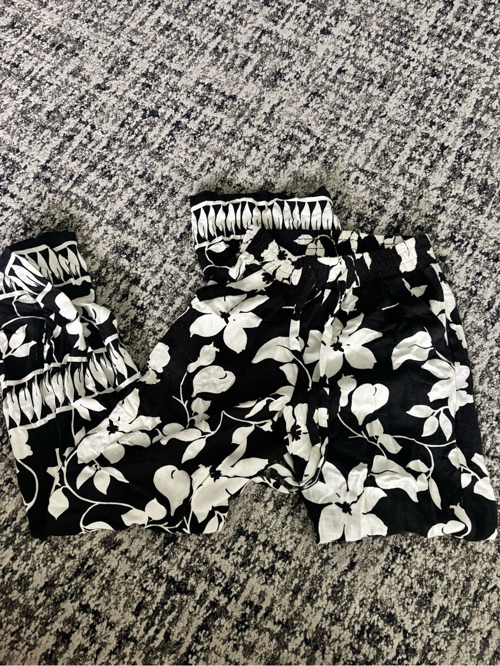 Sienna Sky Black & White Floral Wide Leg Pants